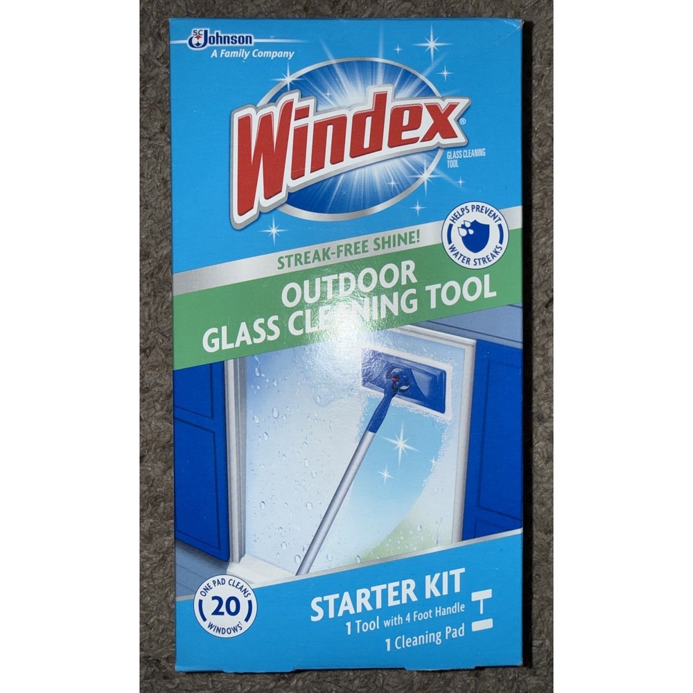 Windex Outdoor All In One Glass Window Cleaner Tool Starter Kit NEW Sealed Box
